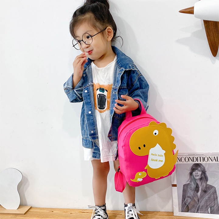 Balo hình khủng long cho bé trai, bé gái đi học mẫu giáo size 24cm BALO-551