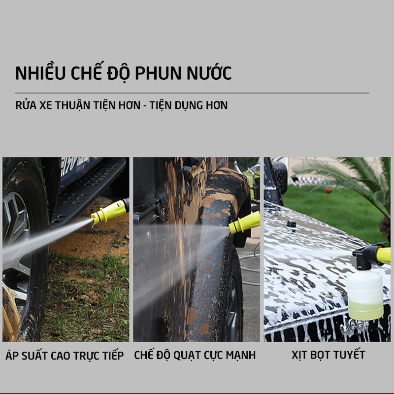 Máy rửa xe cao áp công suất mạnh 2000W,-S3 Máy xịt gia đình dễ dàng xịt tưới ống bơm nước 15m, vòi bơm áp lực cao