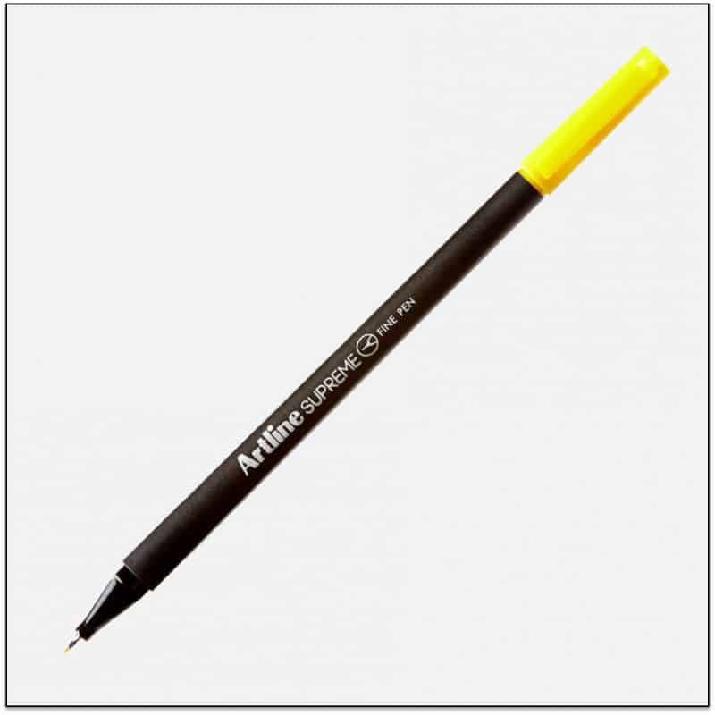 Bút kim màu Artline Supreme EPFS-200 - 0.4mm - Màu vàng (Yellow)