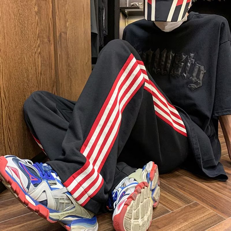 Quần Dài Dáng Suông Rộng Viền Sọc Bên Hông Thoải Mái Thời Trang Cho Nam size M-3XL