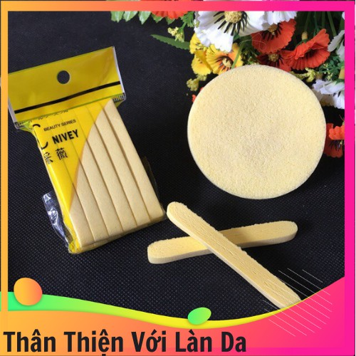 [Loại 1Tốt Nhất] Bông Nở Tẩy Trang Chivey 12 Miếng, Bông Mút Bọt Biển Siêu Mềm Rửa Mặt Sạch Dạng Nén