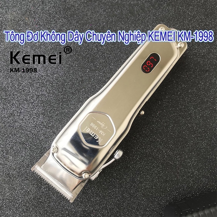 [Video Review] Tông đơ cắt tóc chuyên nghiệp Kemei KM-1998 phiên bản pro Pin 2000mAh, máy siêu nhẹ siêu mạnh siêu êm