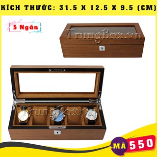 Hộp Đựng Đồng Hồ Nhiều Ngăn Vỏ Gỗ Veneer Cao Cấp | SANELY