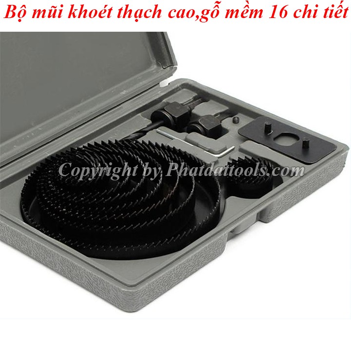 Bộ mũi khoét gỗ 10 chi tiết - Bộ mũi khoét chuyên dùng với thạch cao và gỗ mềm.