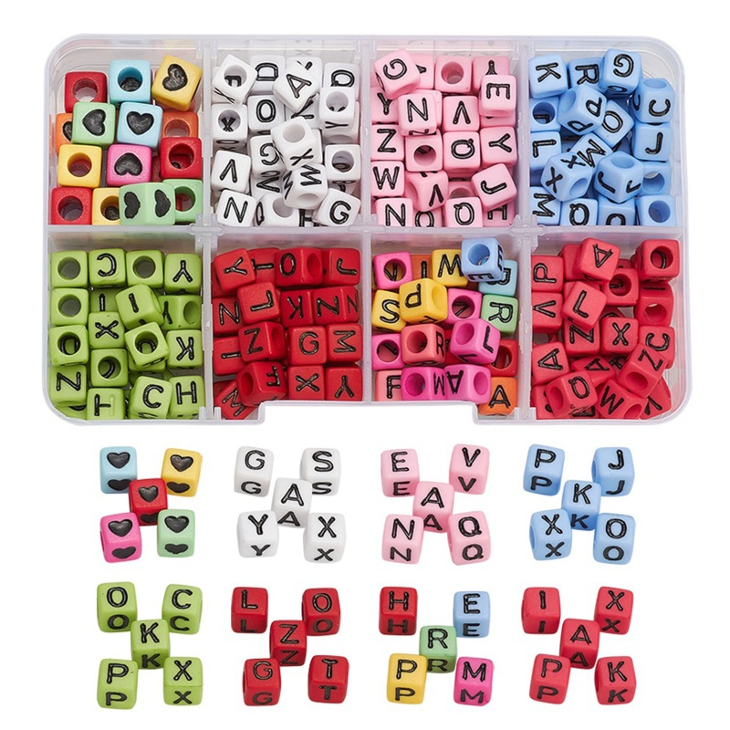 Set 510 Hạt Xâu Chuỗi Chữ Cái A-Z Nhiều Màu Sắc Tự Làm Trang Sức Tiện Lợi