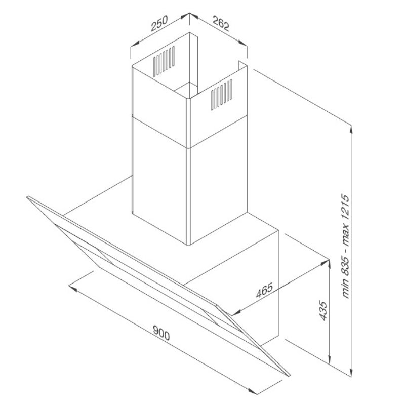 Máy Hút Mùi Áp Tường Malloca HORIZON K1574 - Công suất hút 850m3/h - Ngang 90cm