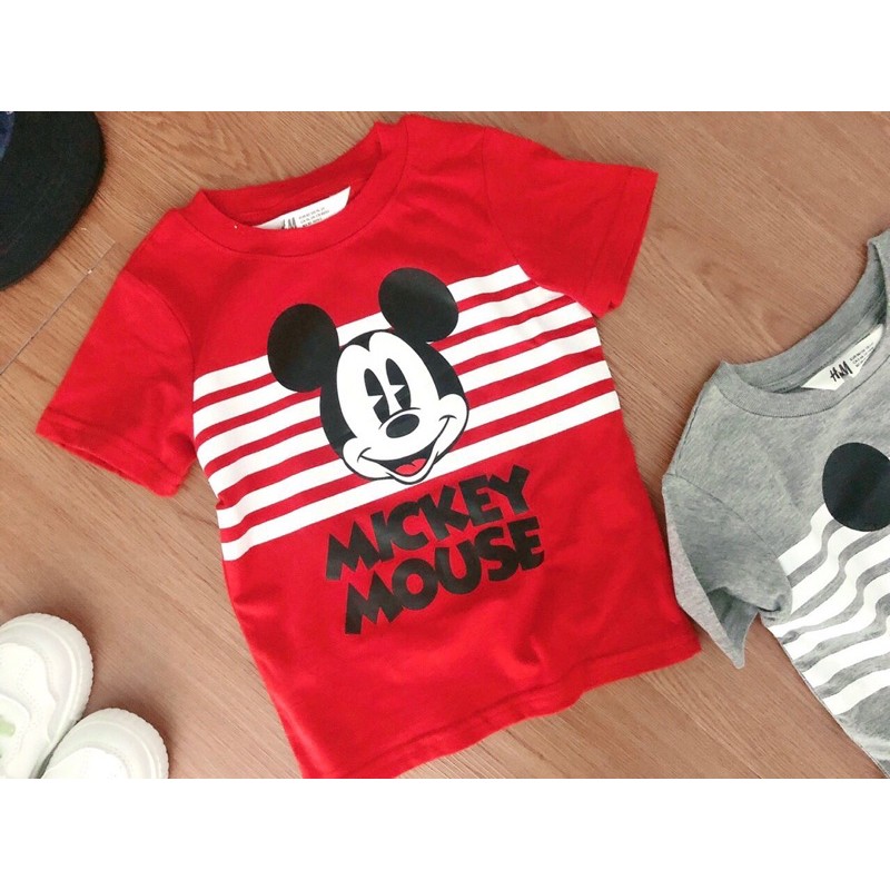 Set 2 áo mickey HM (ghi + đỏ)