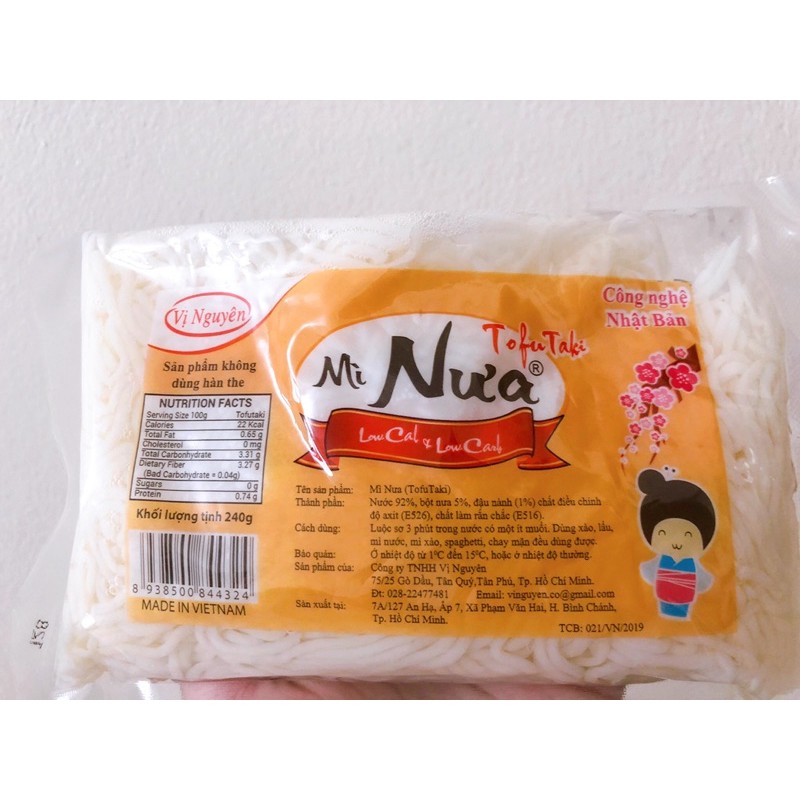 Mì / bún / phở/ miến/ cơm nưa 1 gói 240g - Keto - Das - Không Carb