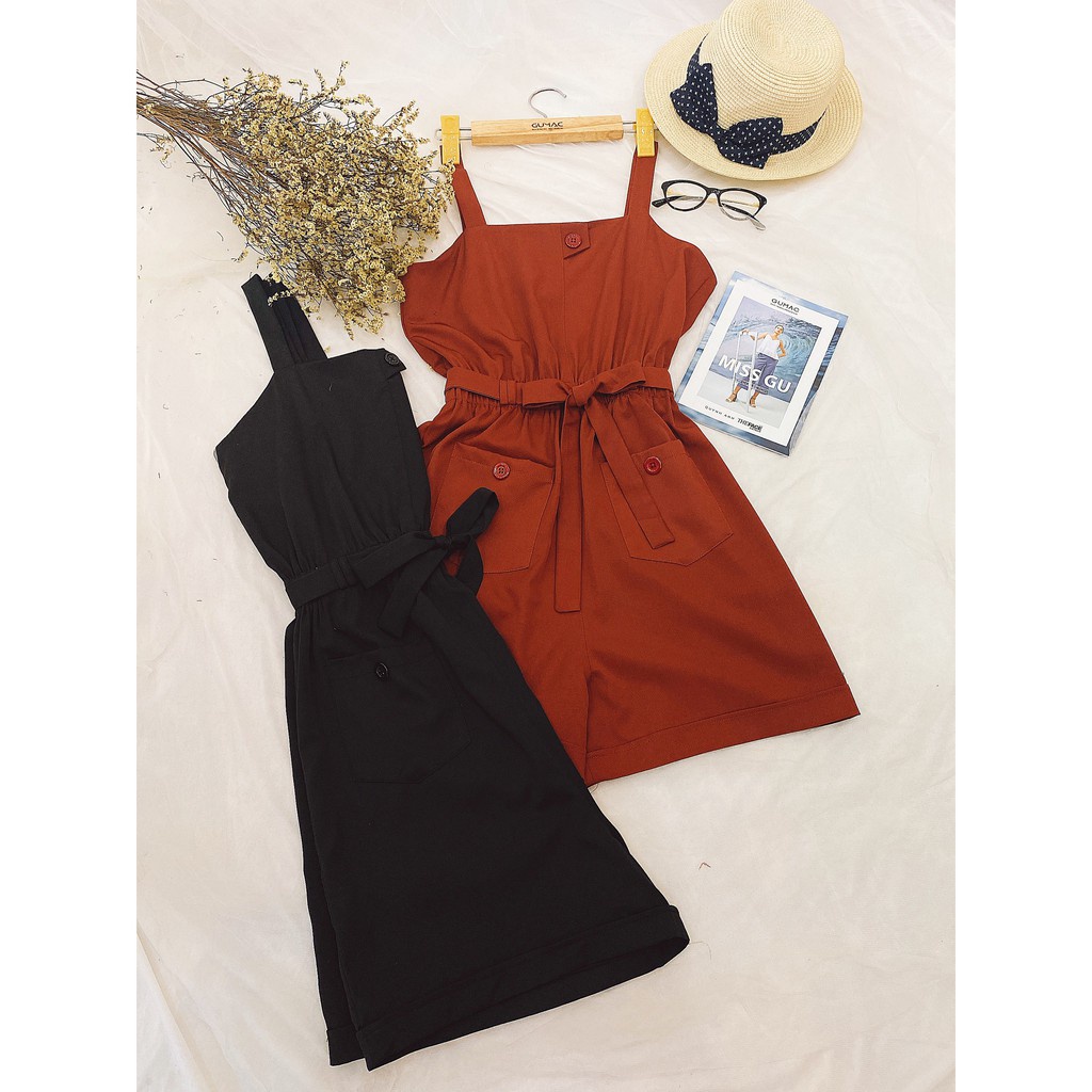 [Mã WABRGUM giảm 10% tối đa 30K đơn 99K] Jumpsuit 2 dây eo chun GUMAC DB697