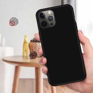 Ốp Điện Thoại Silicon Mềm Nhám Màu Đen Cho iPhone 14 13 12 11 Pro XS Max X XR 6 6S 7 8 Plus 5 5S Se 2