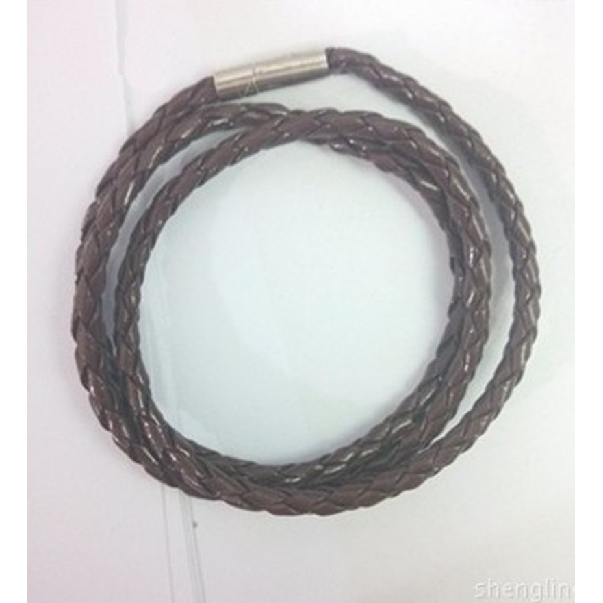 Vòng cổ chất liệu da kiểu bện thời trang