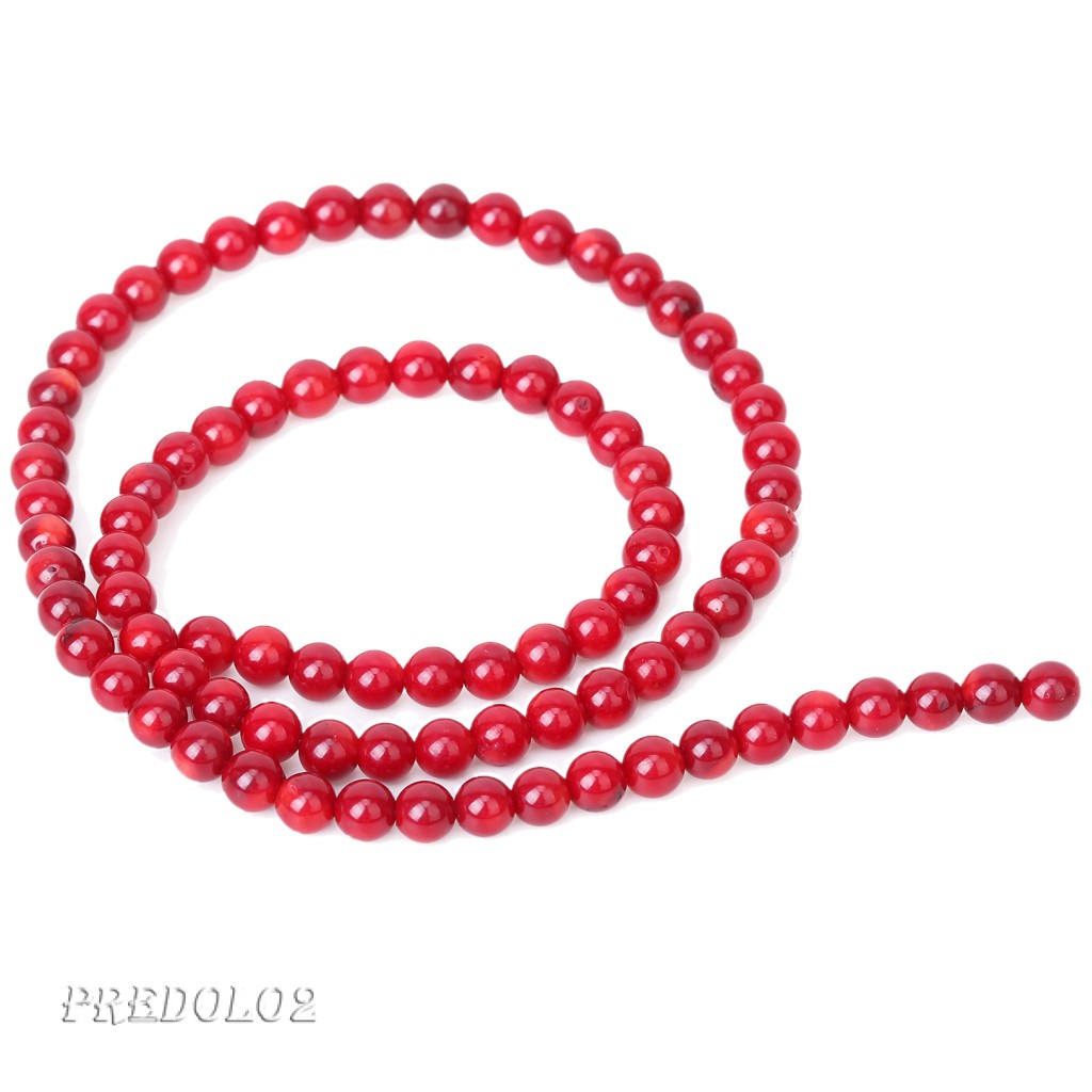 4mm Natural Red Coral Round Loose Beads Strand 15.5 Inch