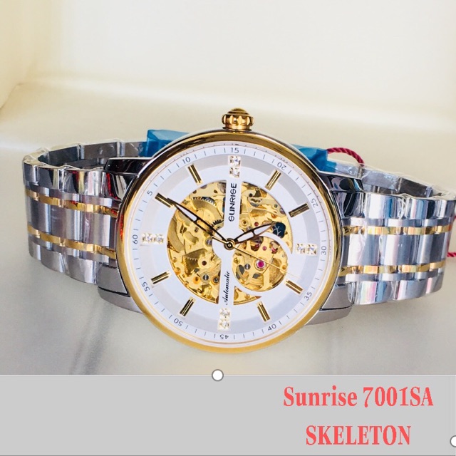 Đồng Hồ Nam Sunrise-7001SA SKELETON Lộ Máy Automatic Tự Động Chính Hãng Full Box