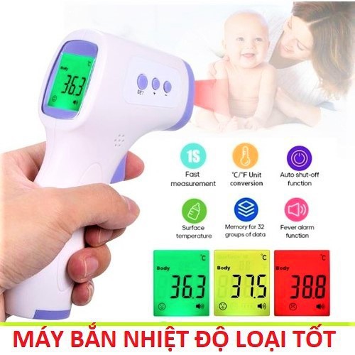 MÁY BẮN NHIỆT KẾ LOẠI TỐT , MÁY ĐO THÂN NHIỆT HỒNG NGOẠI ( BẢO HÀNH 24 THÁNG )