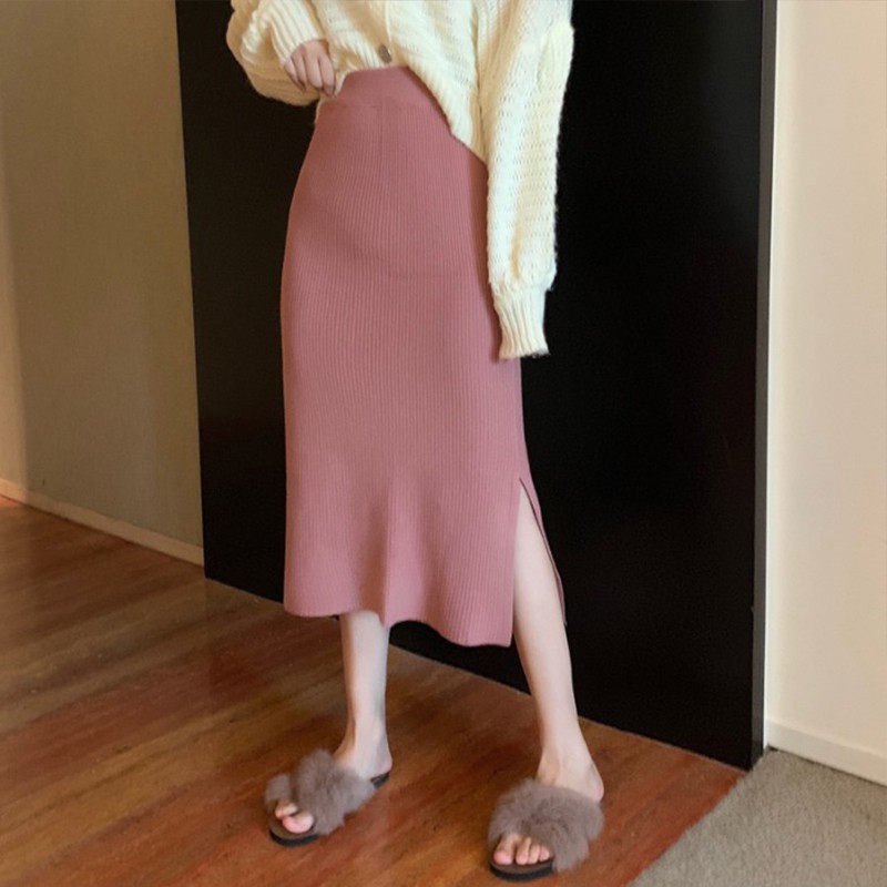 Chân Chân Váy Dệt Kim Dáng Chữ A Lưng Cao Xẻ Tà Thời Trang Cho Nữ | BigBuy360 - bigbuy360.vn