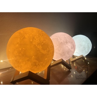 Combo Đèn mặt trăng 18cm 3 màu cảm biến và 6 cành táo lớn