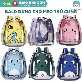 Balo chó mèo phi hành gia trong suốt thoáng khí, phụ kiện túi cặp đeo đựng thú cưng cún mèo Con Mèo Xiêm