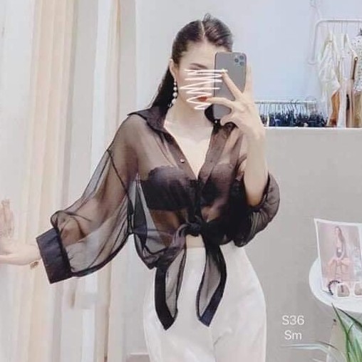 Set áo sơ mi voan cá tính đầm 2 dây bún ôm body siêu xinh sexy