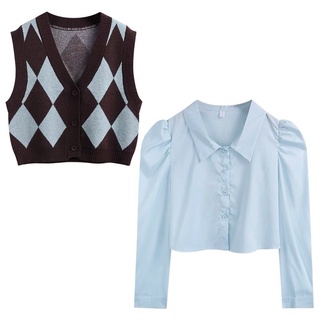 Set gile + somi croptop tay bồng (có bán lẻ)