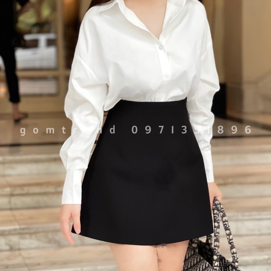 Chân Váy Xoè Phồng Dáng Chữ A Cạp Lưng Cao Bigsize Chất Liệu Kaki Trơn Cao Cấp-Chân Váy Thêu Con Ong Tôn Dáng GOM