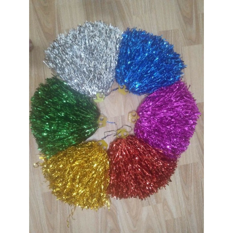 Bông tua rua, bông kim tuyến, bông múa, bum bum, bông cổ động, bông hoạt náo, bông cổ vũ, 20g 27cm 6 màu