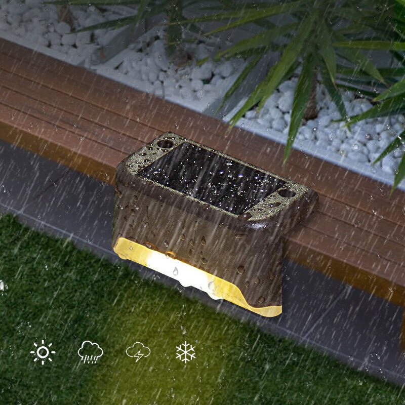 4 Đèn LED Năng Lượng Mặt Trời Chống Thấm Nước Chiếu Sáng Lối Đi/ Cầu Thang/ Cầu Thang/ Ban Công