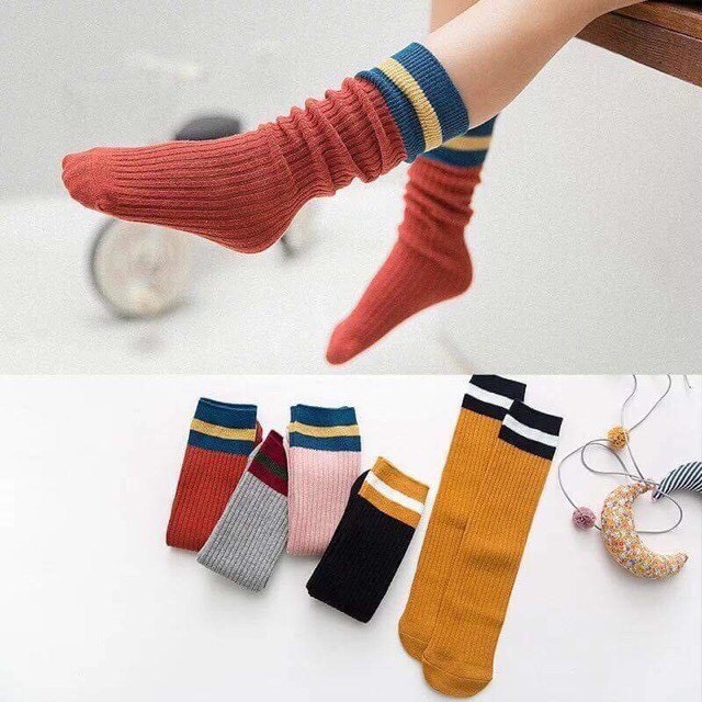 Tất đùi gối cho bé 𝑭𝒓𝒆𝒆𝒔𝒉𝒊𝒑 Tất trẻ em, Set 5 Đôi Tất Đùi Gối Phong Cách Hàn Quốc cho bé yêu