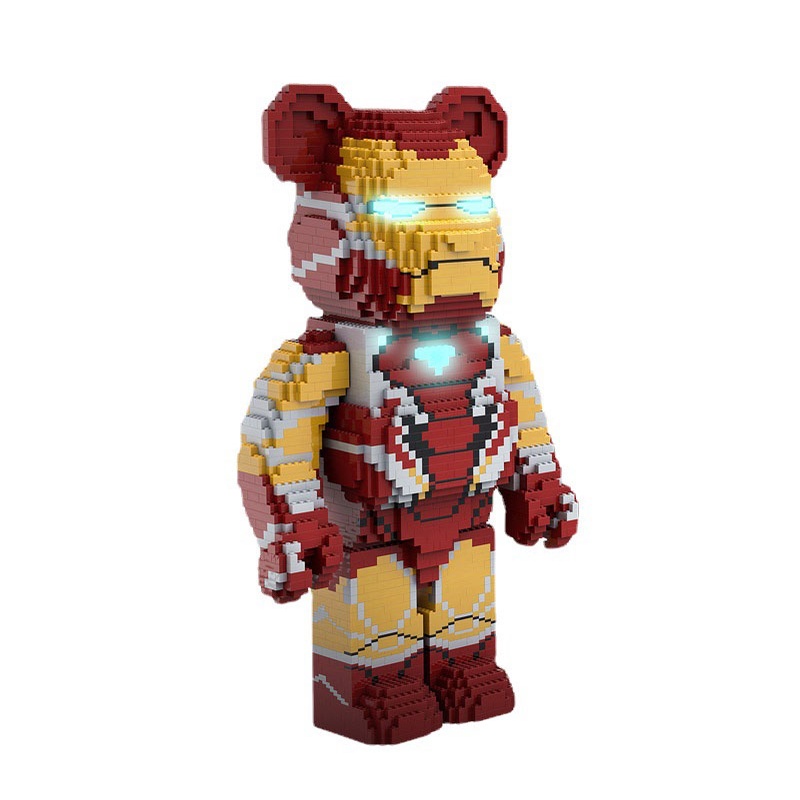 Xếp hình Gấu Bearbrick ironman 10967 70cm - 73cm Đồ chơi Xếp hình lắp ráp mô hình cỡ lớn Hàng Đẹp bear bricK