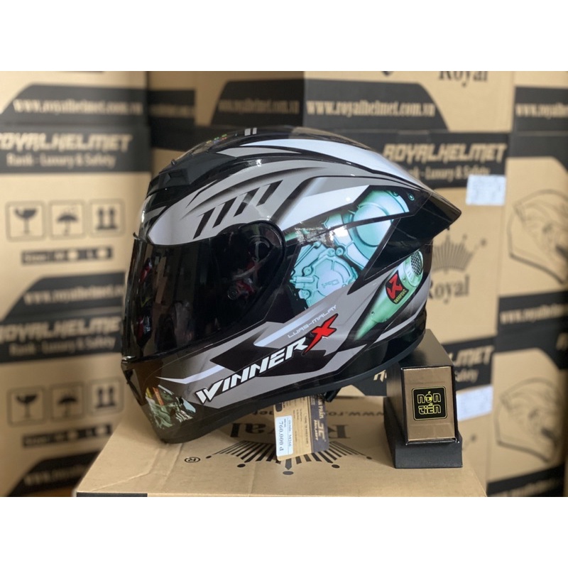 MŨ FULLFACE 2 KÍNH TEM WINNER X CHÍNH HÃNG ROYAL ,KÈM TÚI ĐỰNG VÀ BH 12 tháng