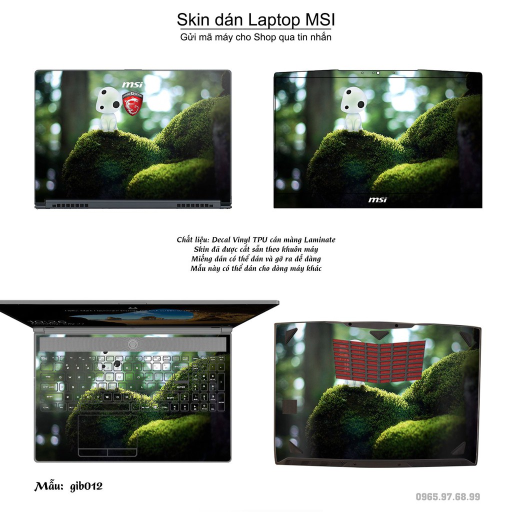 Skin dán Laptop MSI in hình Ghibli Studio (inbox mã máy cho Shop)