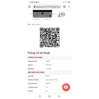 Bếp từ Midea chính hãng