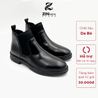 Giày Chelsea Boots Nam mũi tròn mẫu 2022 - giày boot nam chelsea boots chất liệu da bò 100% - ZinMen Store