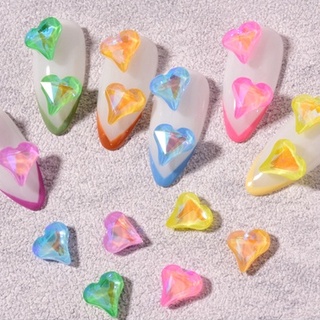 Set 4 Viên Đá Hình Tim Màu Neon Lấp Lánh Đính Móng