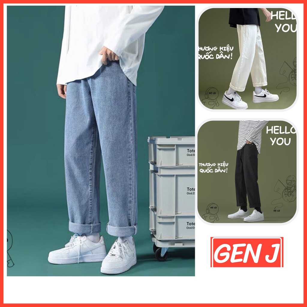 Quần bò baggy nữ GEN J, quần jean baggy nữ ống suông, rộng nam nữ hottrend Hàn Quốc - Jean01