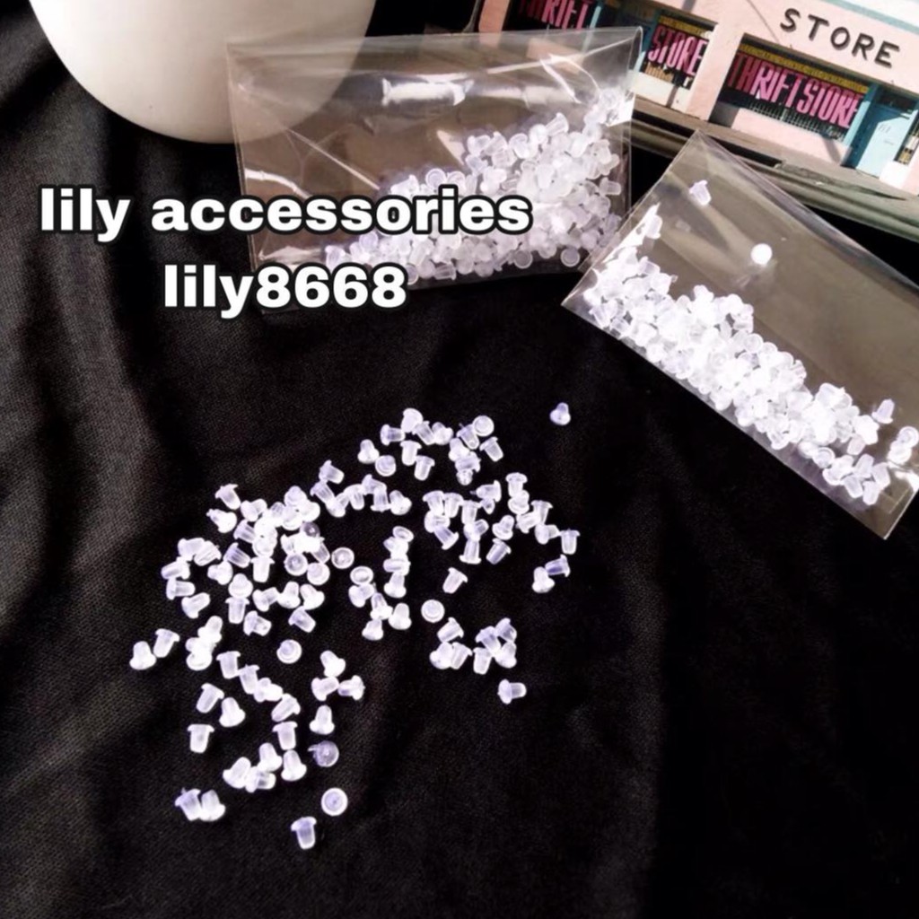 Set 100 chiếc chốt khuyên tai silicon
