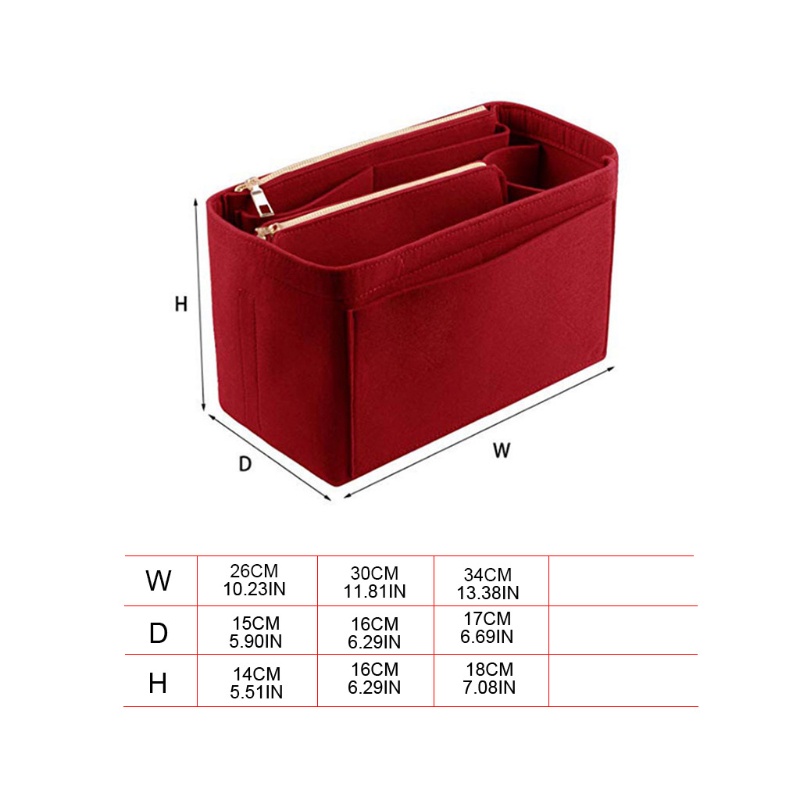 Seng Túi Xách Nỉ Nhiều Ngăn Đựng Đồ Dùng Sắp Xếp Gọn Gàng