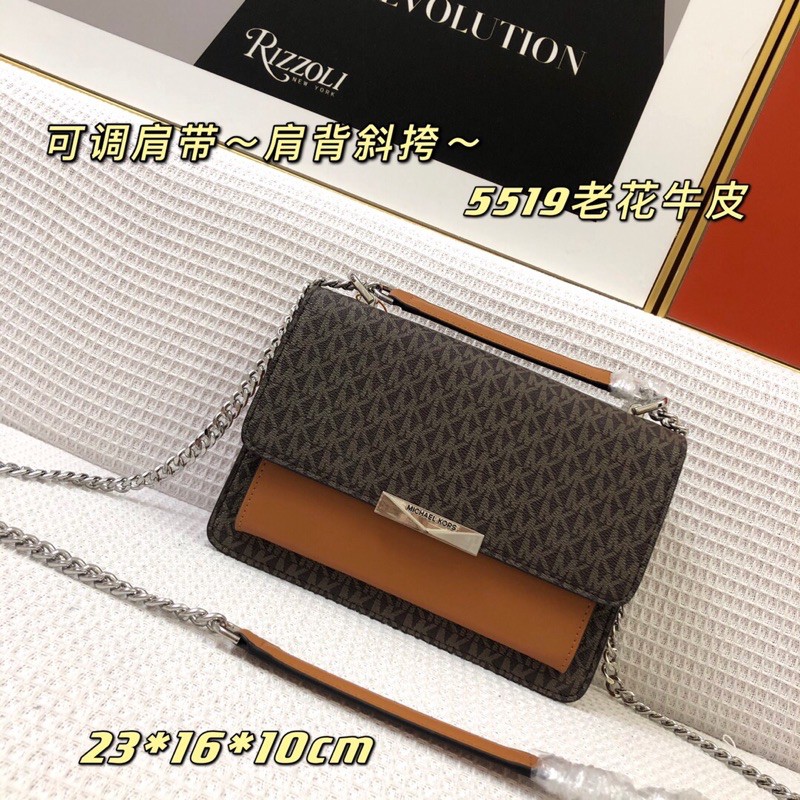 Túi xách thời trang da thật cao cấp MICHAEL KORS thiết kế in logo Mk cực sang, dây đeo xích sang trọng.