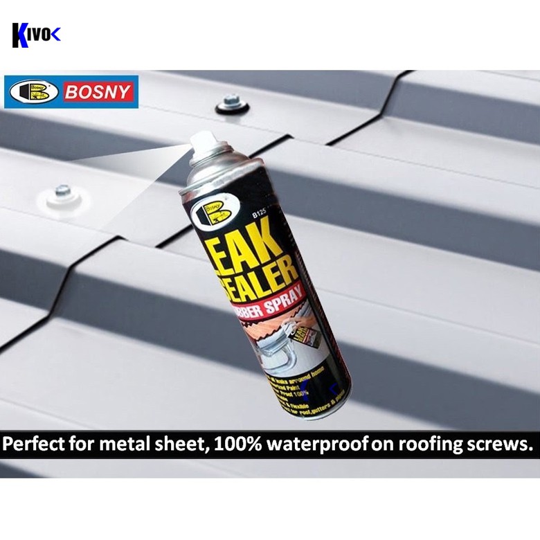 Sơn Xịt Chống Thấm, Dột Đa Năng Leak Sealer Bosny Thái Lan 600ml B125-B127 / Sơn Chống Thấm Tường-Thấm Nươc,...-Kivo