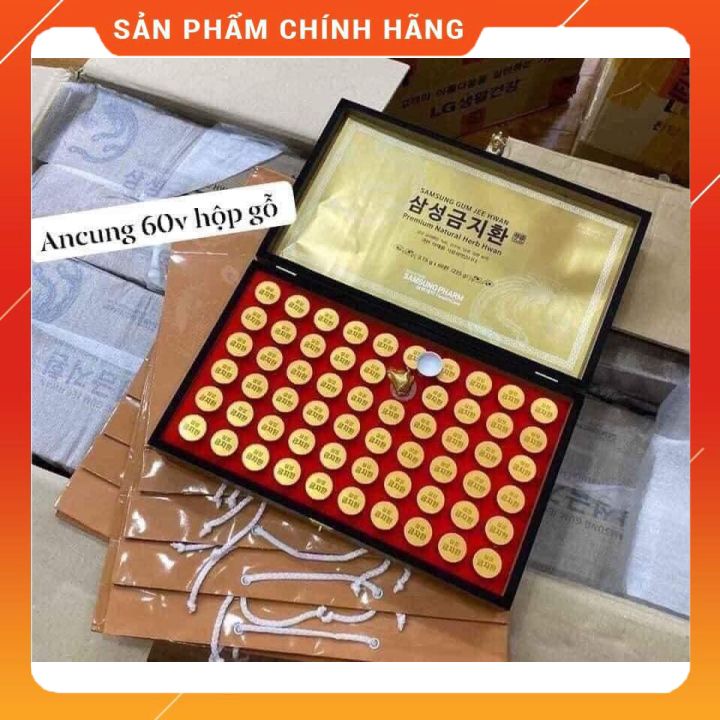 Bổ Não An Cung Ngưu Hoàng Hoàn Hàn Quốc Hộp Gỗ 60 Viên - Phòng Ngừa Đột Quỵ Tai Biến