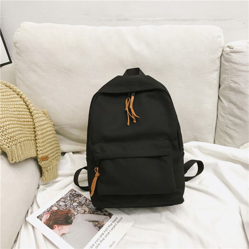 Ba Lô Canvas Màu Trơn Thời Trang Nữ Tính