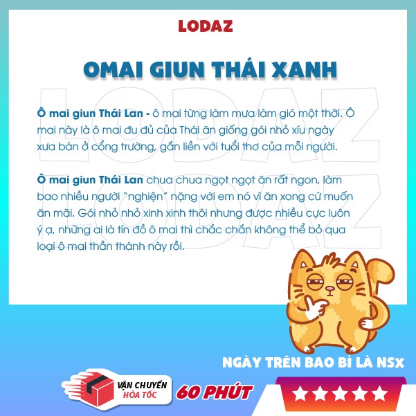 [Gói 50gr] Omai giun Thái xanh,ô mai ngon ăn vặt Hà Nội,ô mai chua ngọt siêu ngon.