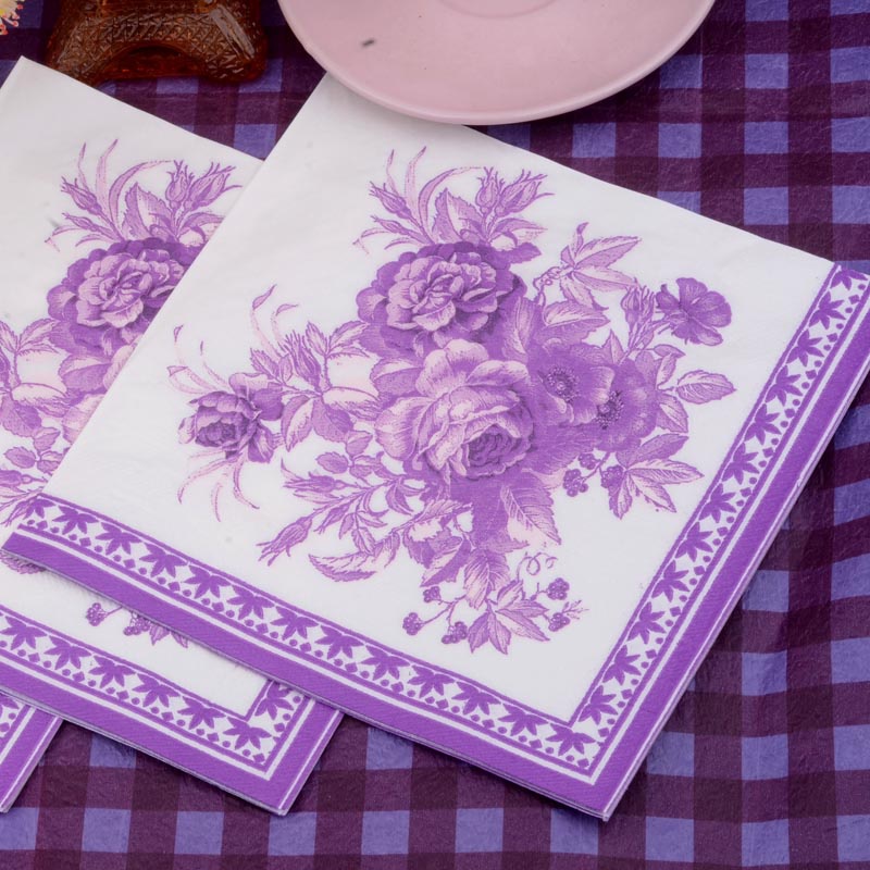 Khăn ăn trải màn màu tím dùng một lần