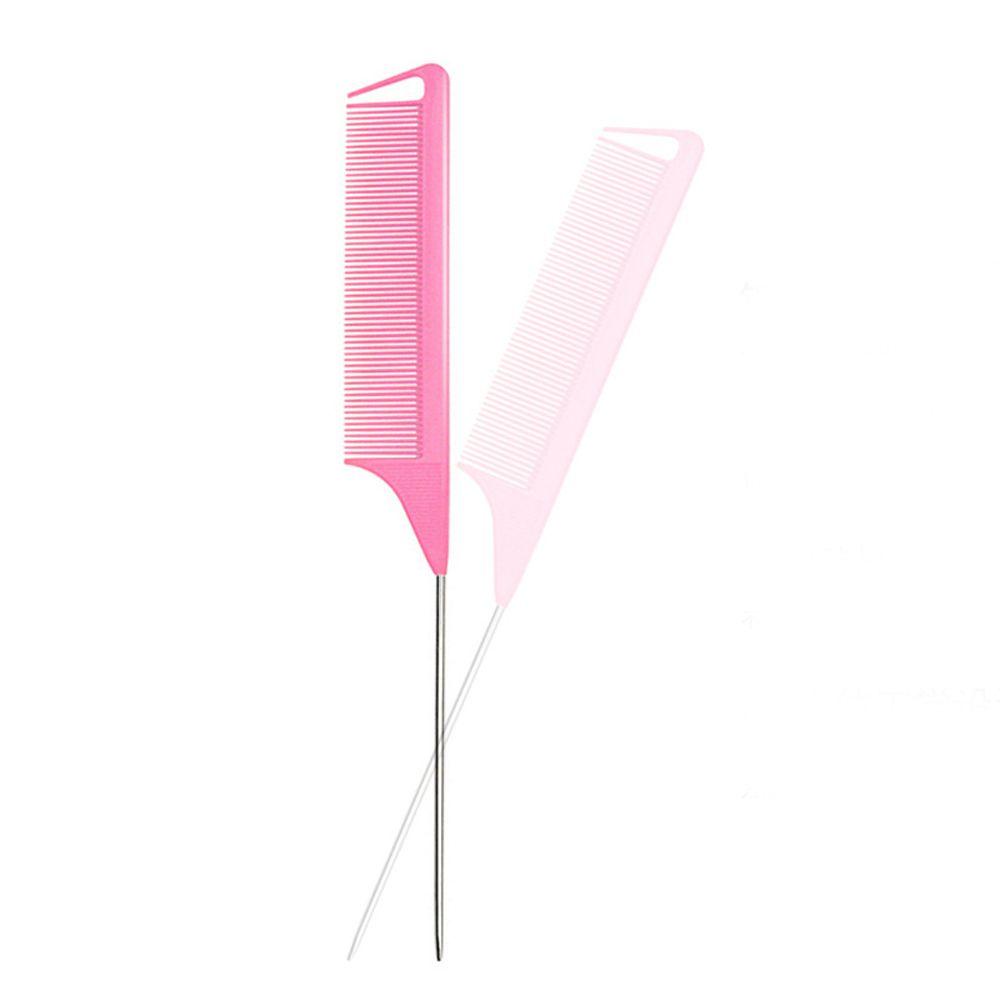 Bộ Dụng Cụ Tết Tóc Co Giãn Màu Hồng Trơn Chuyên Nghiệp