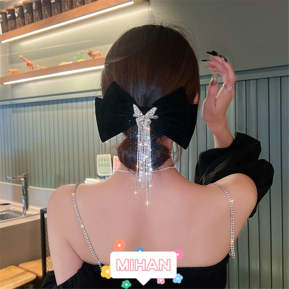 Kẹp Tóc Nơ Satin Cổ Điển MIHAN1|Tua