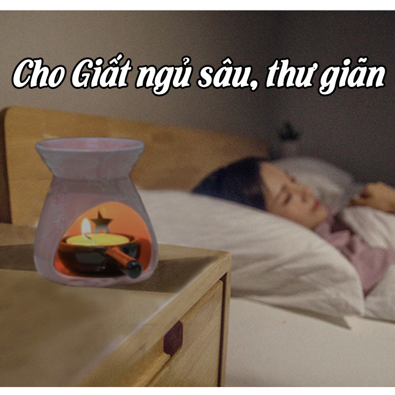 Combo Bếp đốt Tinh Dầu + Tinh Dầu + Nến tealight - Tinh dầu xông hơi thơm phòng