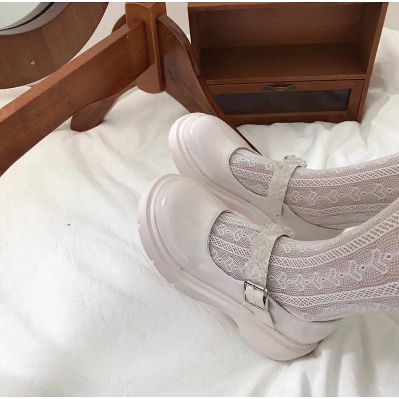 Giày búp bê có quai vintage Mary Jane đế cao 5cm Yannie Lolita ulzzang Hàn Quốc