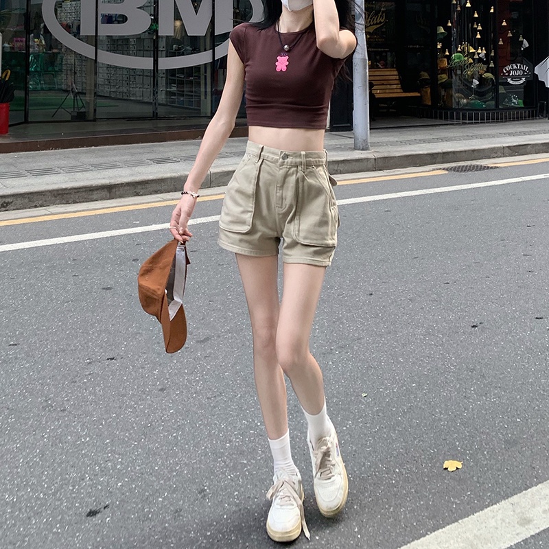 Quần Short Denim Ống Rộng Lưng Cao Size Lớn Thời Trang Mùa Hè Mới Cho Nữ | BigBuy360 - bigbuy360.vn