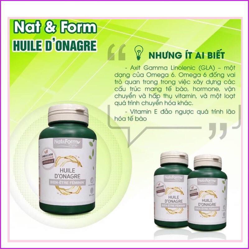 Tinh dầu hoa anh thảo Nat &Form Huiled'onagre-200 viên hàng pháp | BigBuy360 - bigbuy360.vn