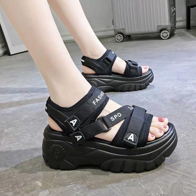 Sandal nữ đế viền chữ A độn đế cao 5 cm quai hậu sau phong cách ulzzang trẻ trung đi học đi chơi đi làm đều được