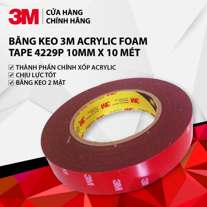 Băng keo cường lực siêu dính bám chắc chuyên dán đồ chơi xe hơi 3M 4229P nhiều quy cách chọn